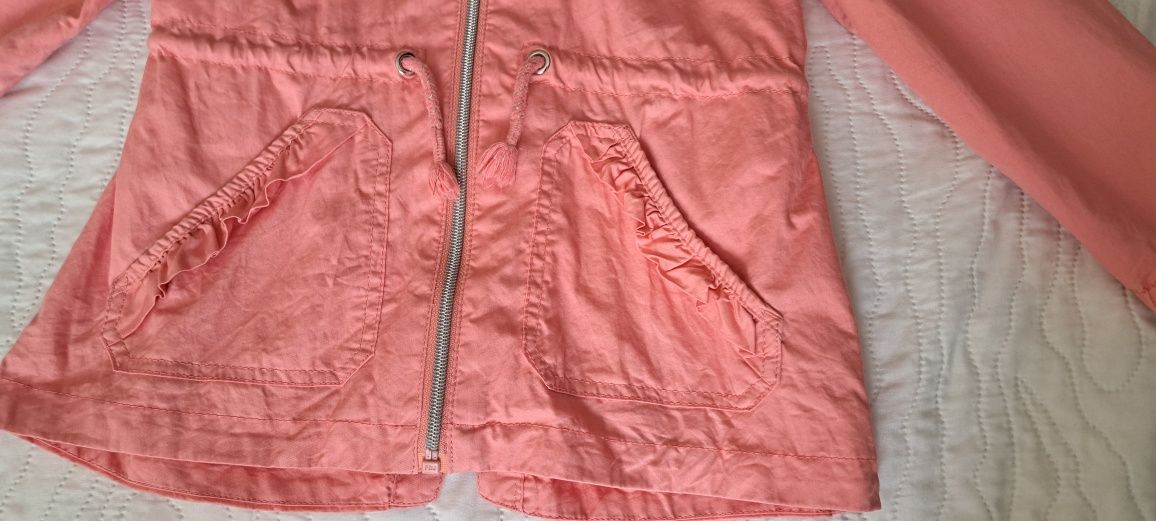 H&M 104 parka bawełniana wiosenna śliczna kaptur dla dziewczynki