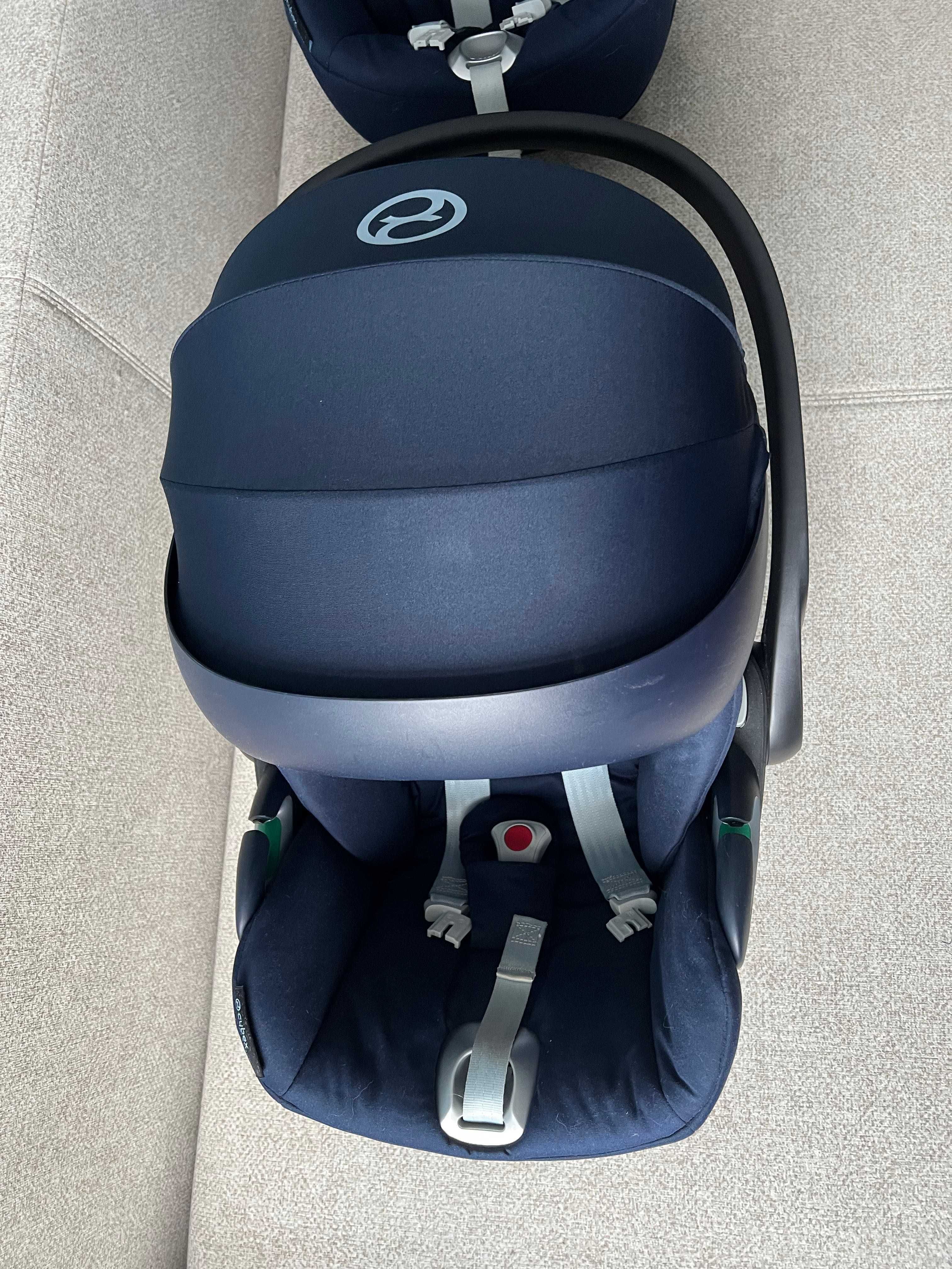 2 foteliki samochodowe CYBEX Cloud Z2 i Size Nautical Blue blizniakow