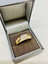 Złoty pierścionek z cyrkoniami 585 14K w:4,47 / r: 27 / STAN IDEALNY