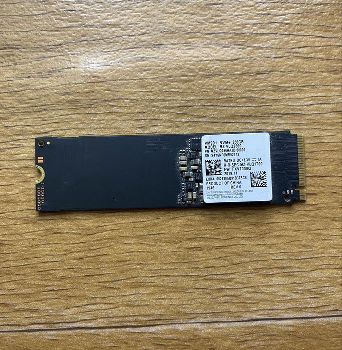 Ssd диск Samsung pm991 250 gb гигабайт 100% жизни m2 nvme идеал 2280