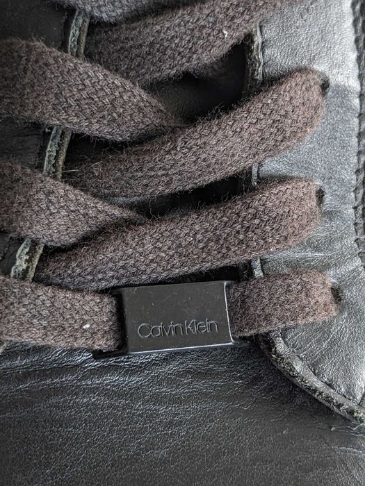Męskie skórzane sneakersy Calvin Klein Low Top Lace Up, rozmiar 44