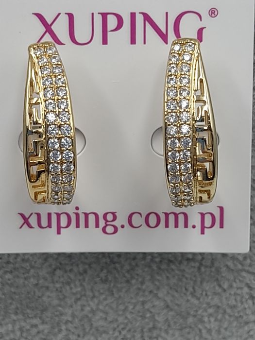 Kolczyki pozłacane  14 k grecki wzór