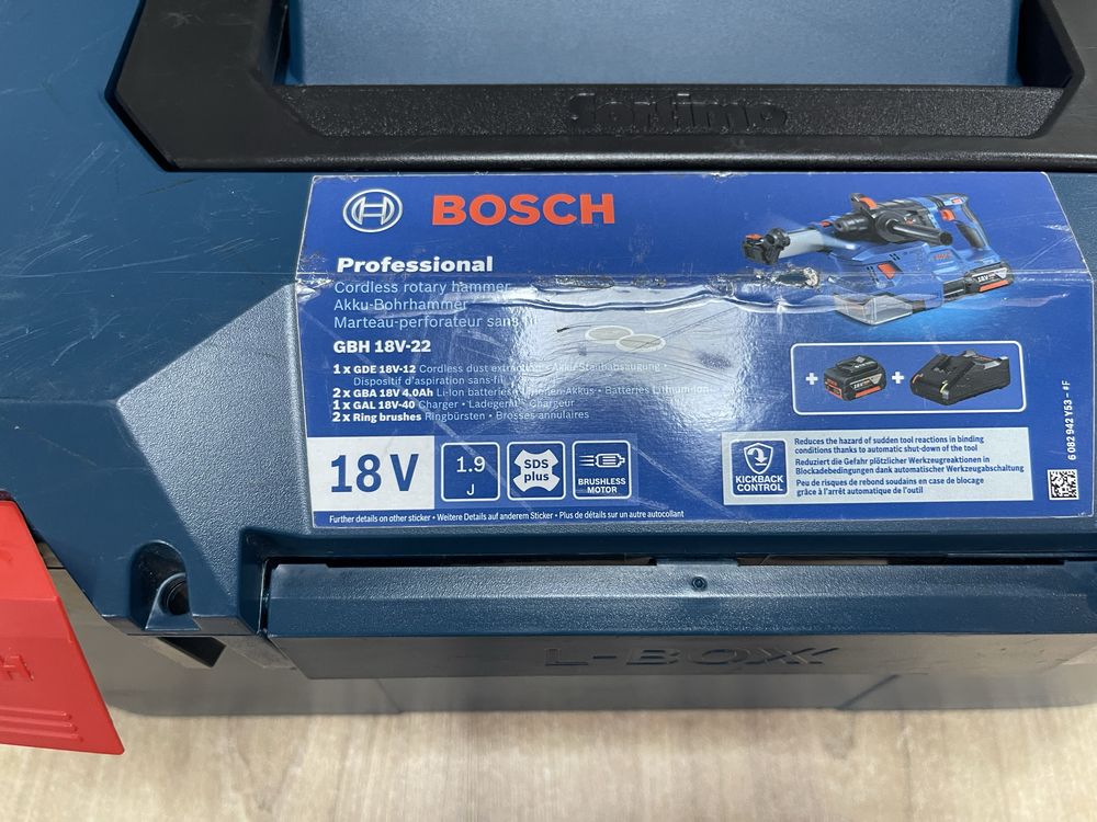 Bosch GDE 18V-12 + L-Boxx / система пиловидалення для GBH 18V-22