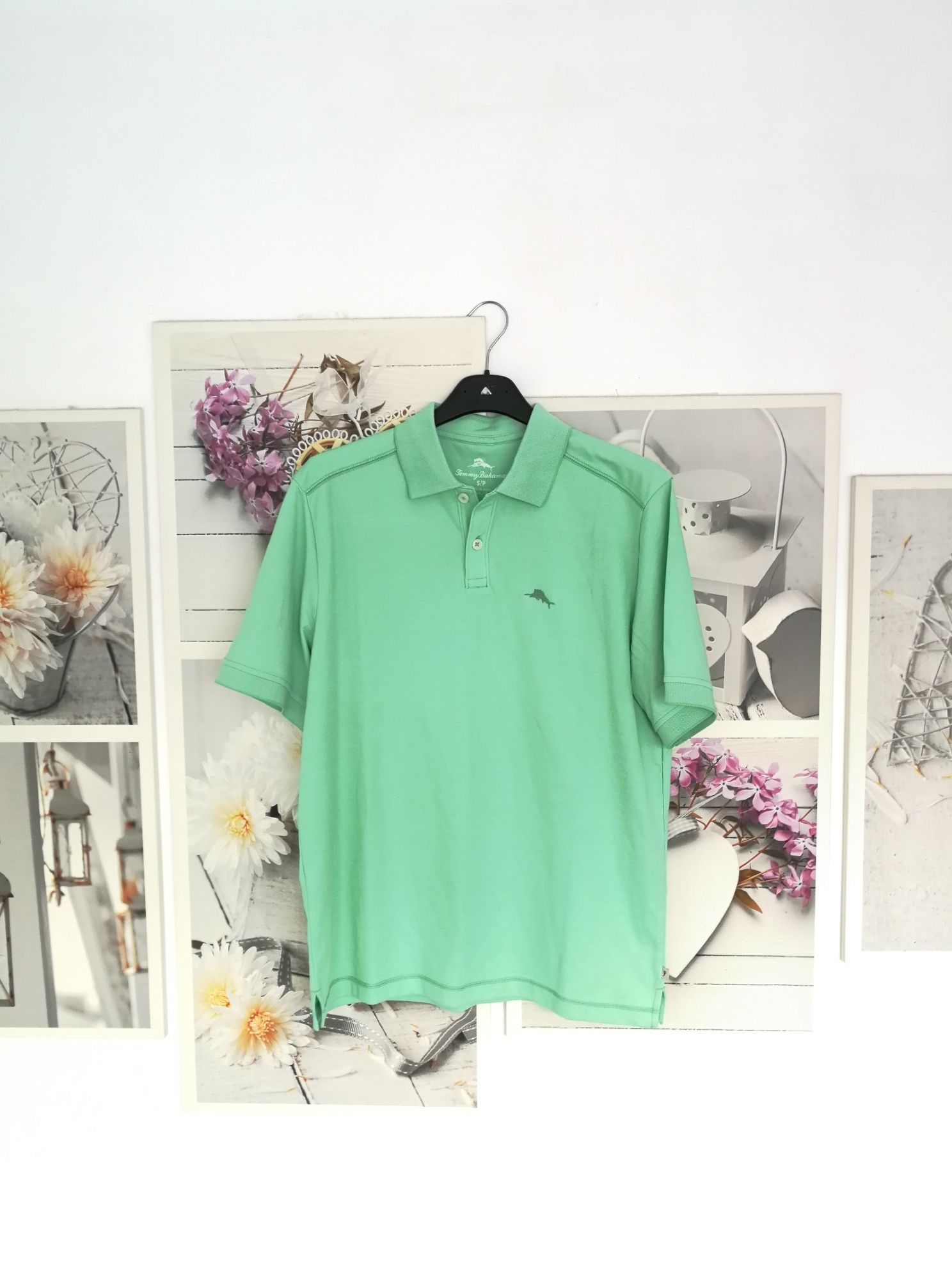 Nowe zielone seledynowe Klasyczne polo Tommy Hilfiger Tommy Bahama