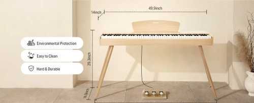DONNER DDP-80 pianino cyfrowe ze statywem i pedałami DDP80 Nature wood