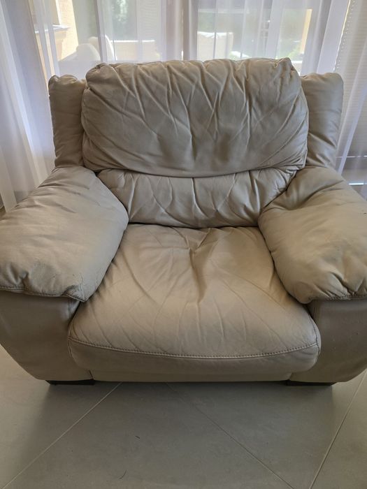 Zestaw skórzany kanapa i 2 fotele