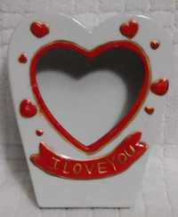 Ceramiczna ramka na zdjęcia na Walentynki