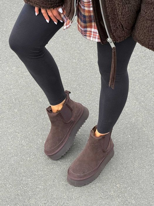 Жіночі зимові угги-челсі Stilli (36-41) Черевики на хутрі замшеві