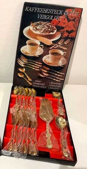 Набір для кави, чаю, десертів Kaffeebesteck 15-TLG Vergoldet
