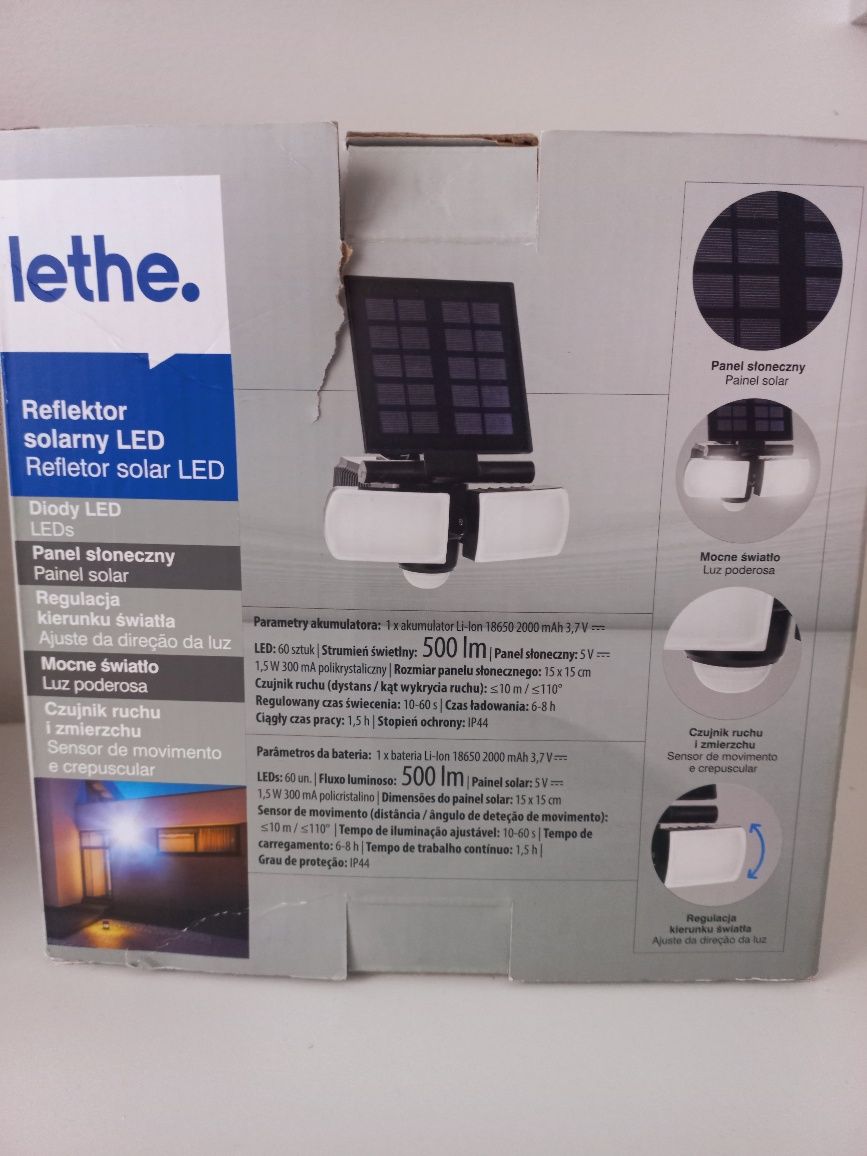 Reflektor solarny LED lampa ogrodowa