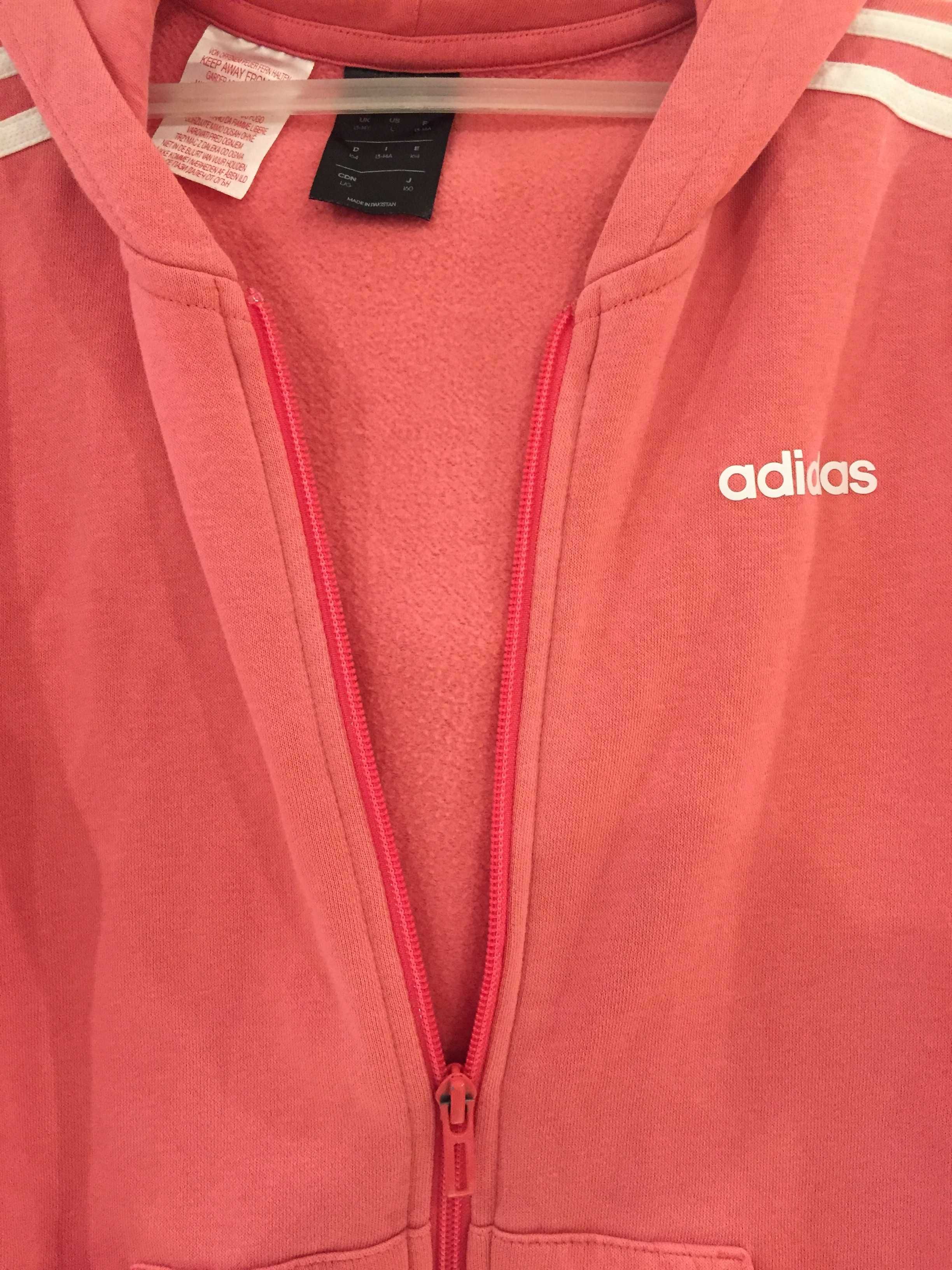 Bluza z kapturem różowa Adidas 164