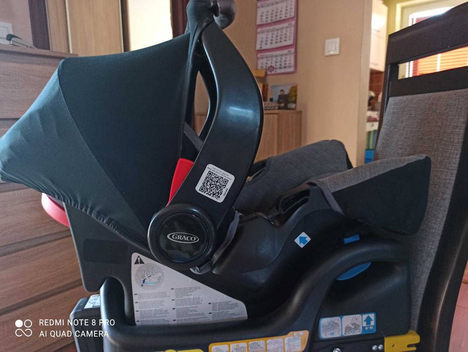 Fotelik + baza Graco Snugfix  0-13kg TEST ADAC