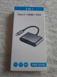 Адаптер-перехідник Type -C ×HDIM+ VGA +vga