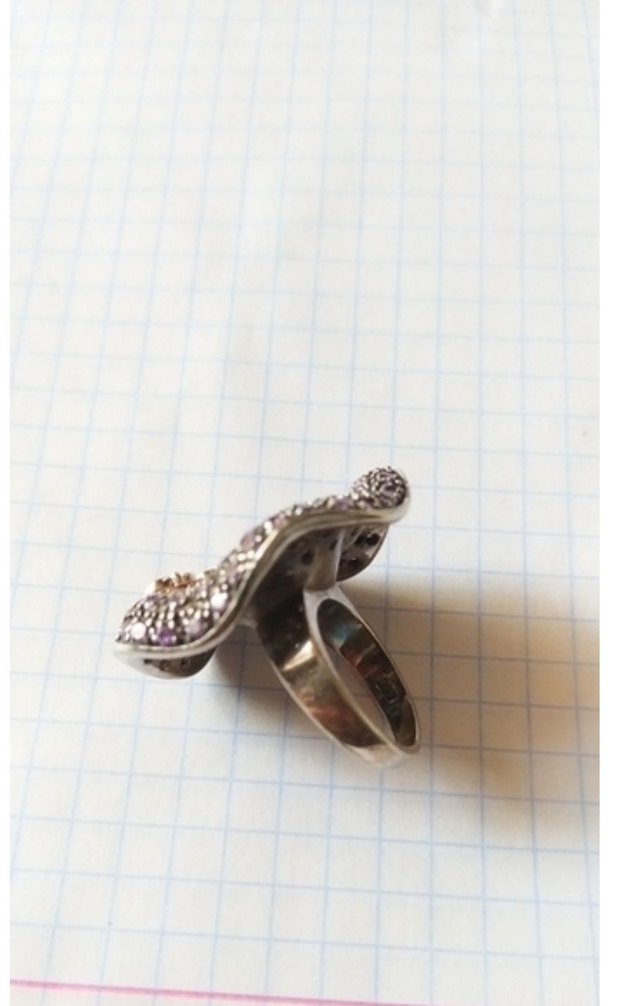 Кольцо с бабочкой серебро