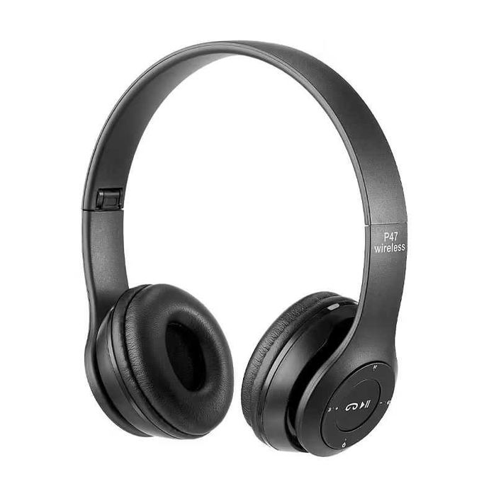 Słuchawki Bezprzewodowe Nauszne BLUETOOTH MP3 microSD, Radio FM Czarne