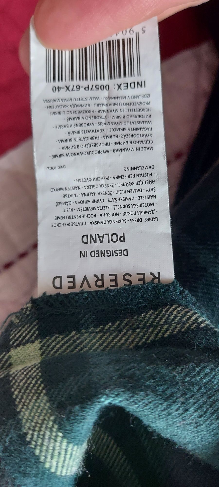 Sukienka butelkowa zieleń w kratkę r.L Reserved