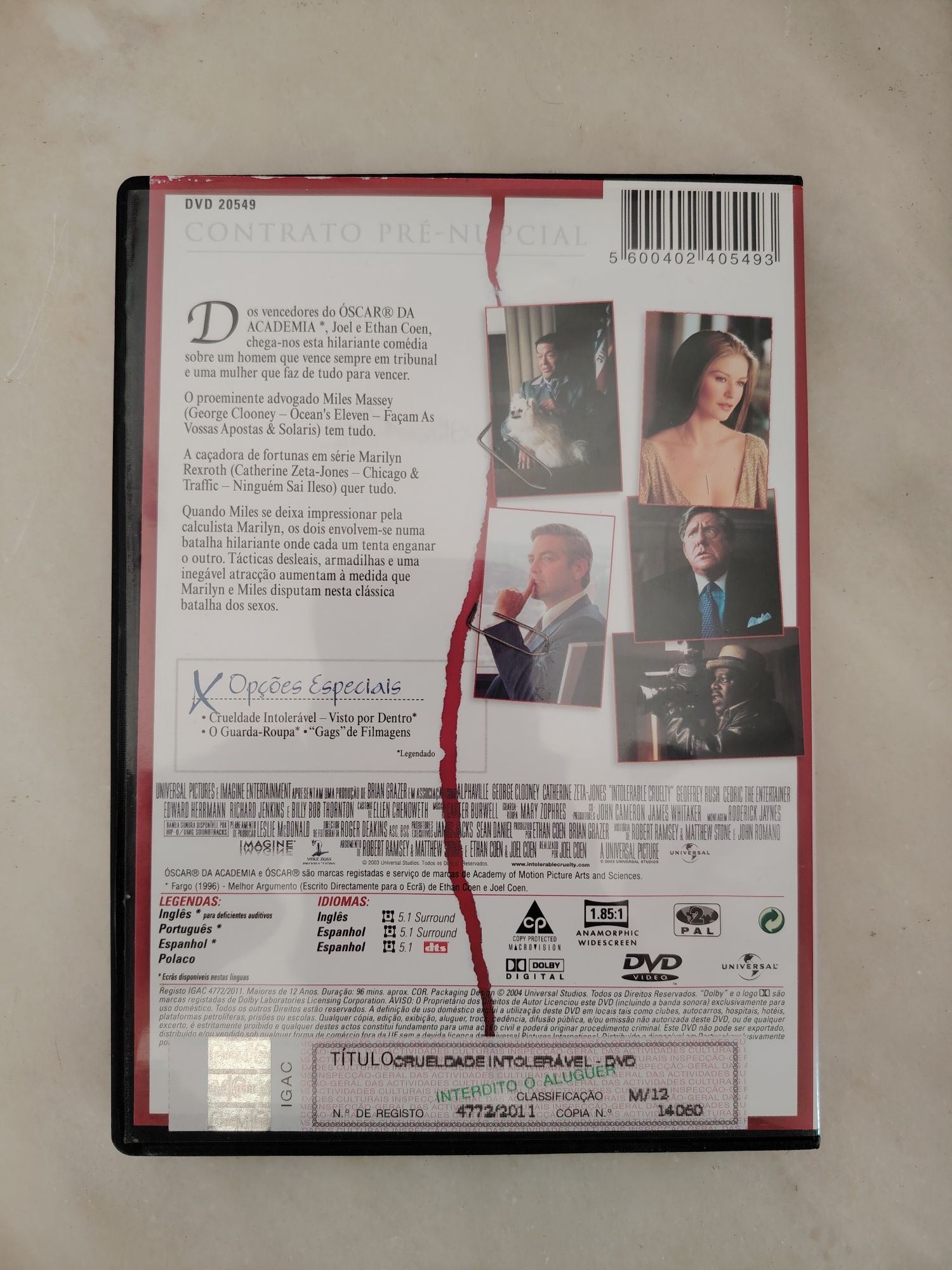 DVD Crueldade Intolerável