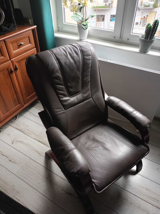 Fotele skórzane Finka brązowe 2szt