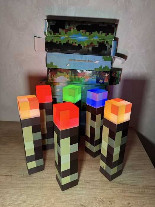 Minecraft Майнкрафт Ночник Факел нічник светильник 4 Кольори