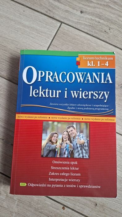 Opracowanie lektur i wierszy liceum/ technikum 1-4