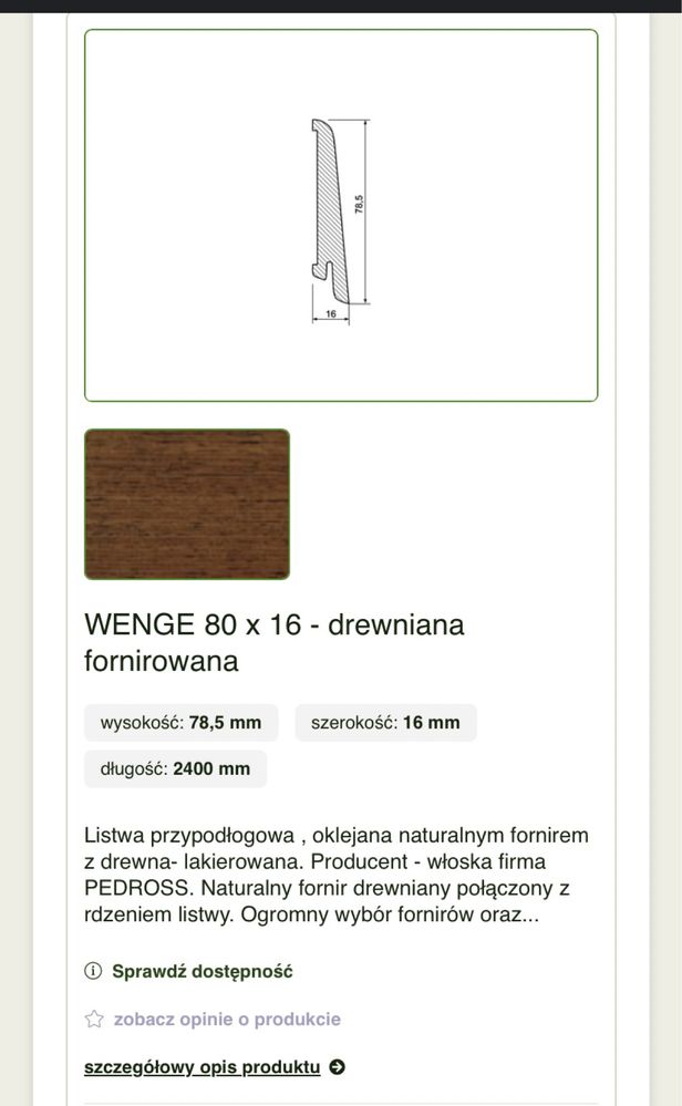 Listwy przypodlogowe wenge