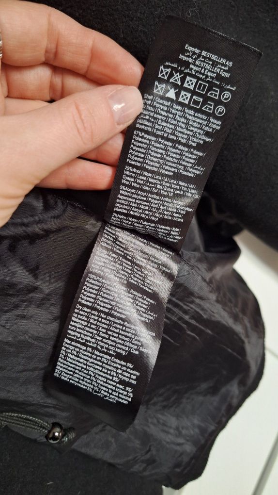 Płaszcz damski S/M czarny jesienny Vero Moda