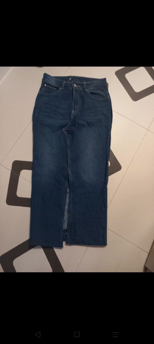 Spódnica maxi jeans z rozcięciem