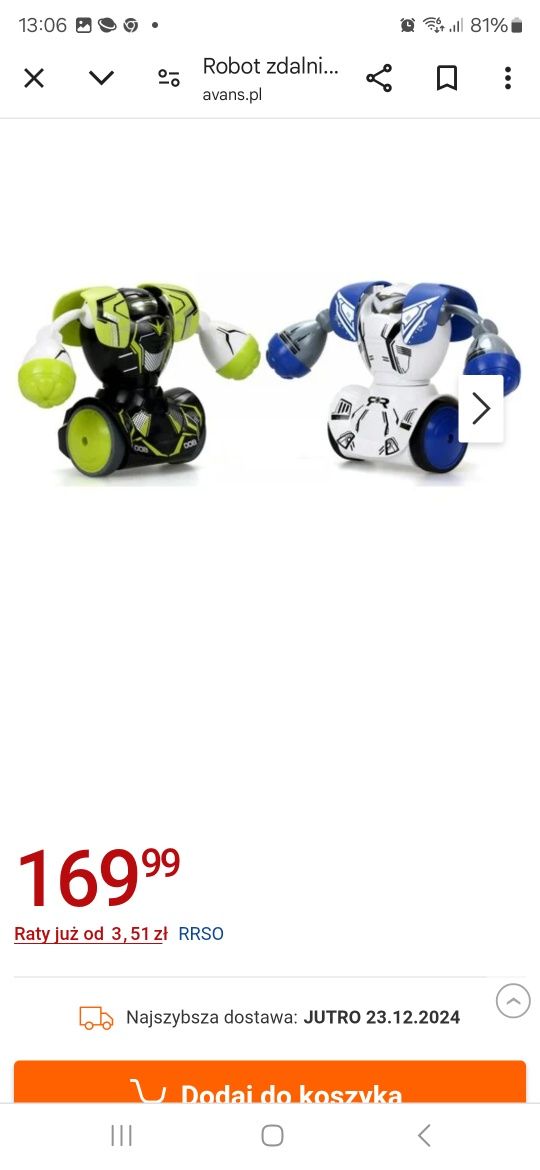 Roboty combo niebieski i zielony