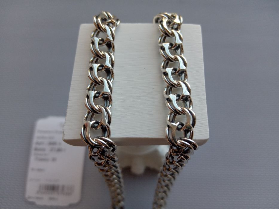 Срібний чоловічий ланцюг з чорнінням Бісмарк козацький 55 60 цепочка