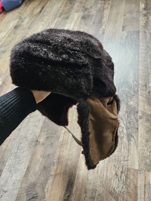 Czapka uszanka zimowa futrzana S