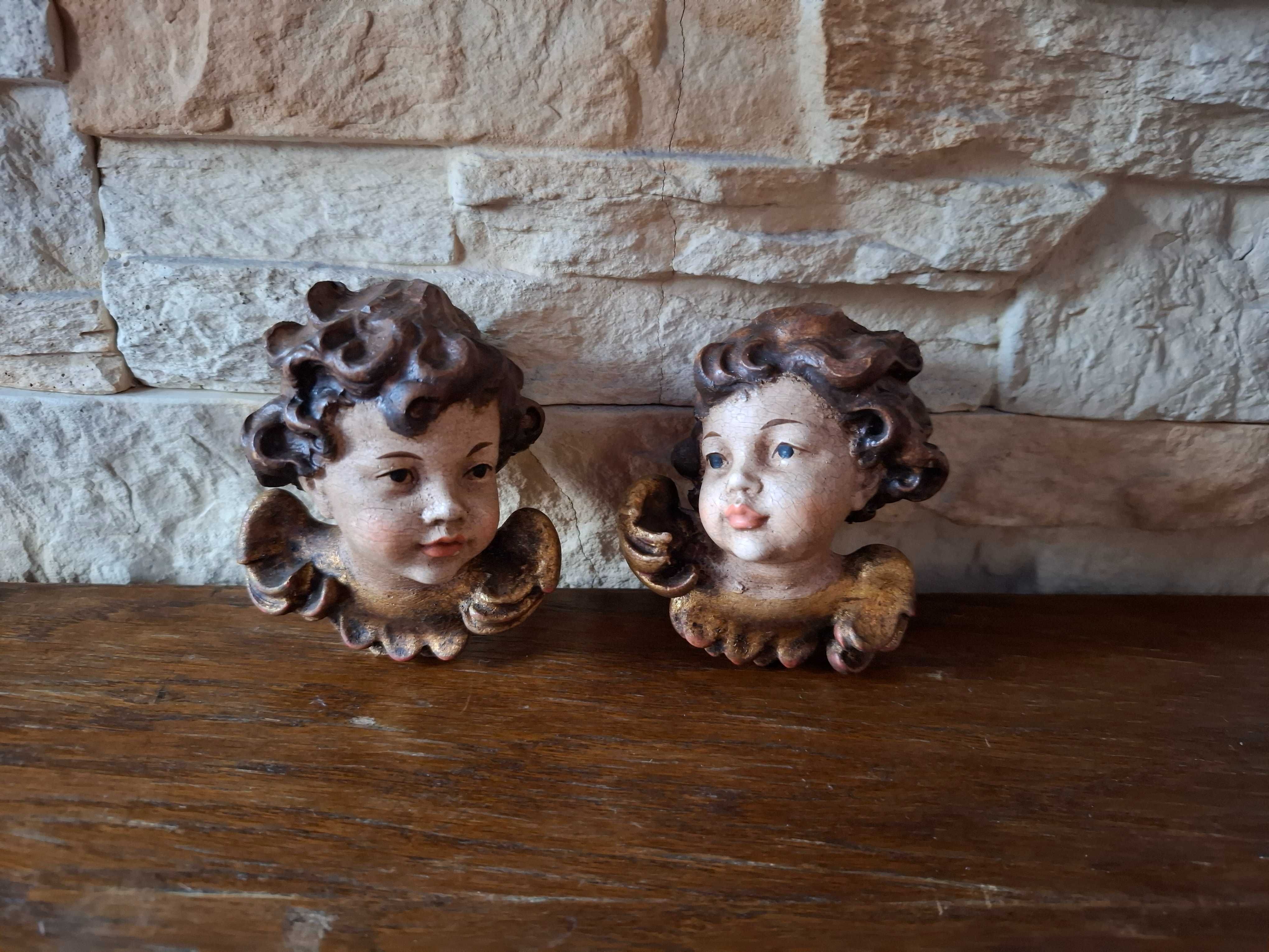 Aniołki Putto, Amorki w polichromii, rzeźba w drewnie