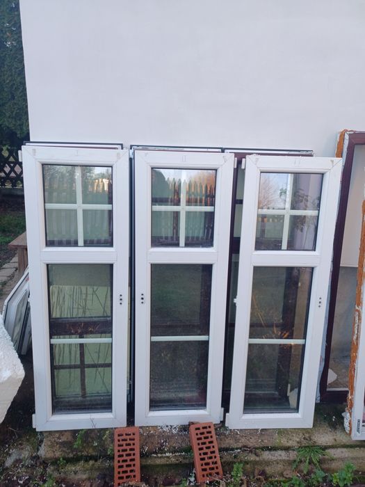 Komplet okien ze szprosami kolor machoń