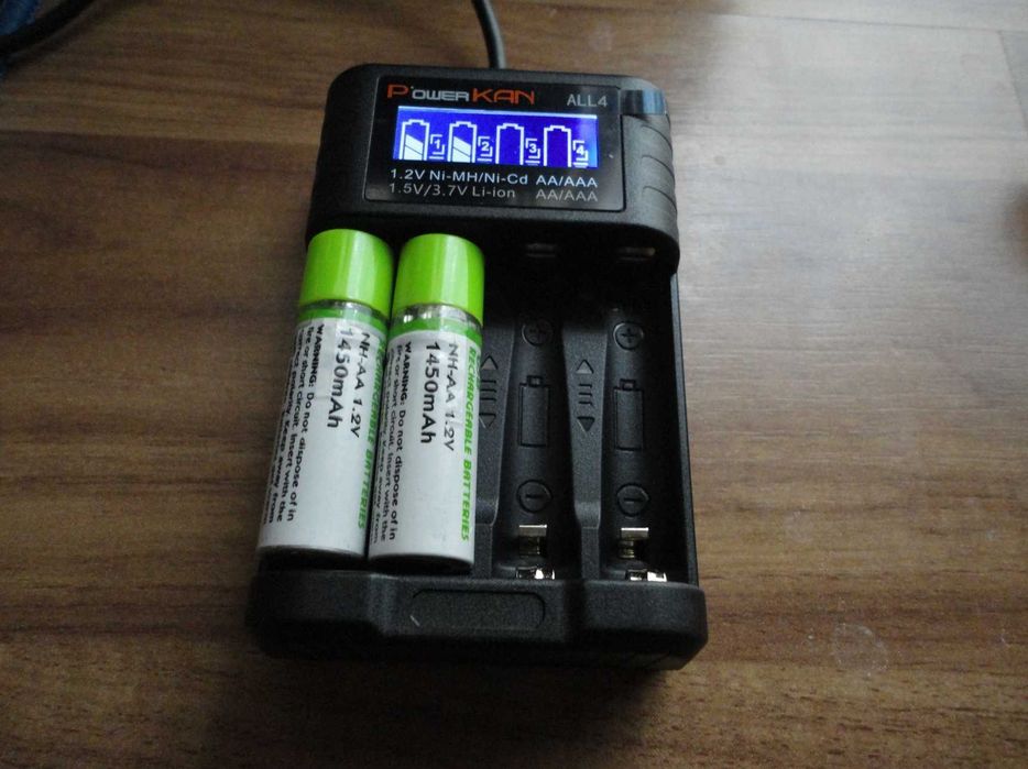 Зарядка POWERKAN ALL4: Ni-MH 1.2В / Li-ion 1.5В и 3.7В, Type-C 5В 2А
