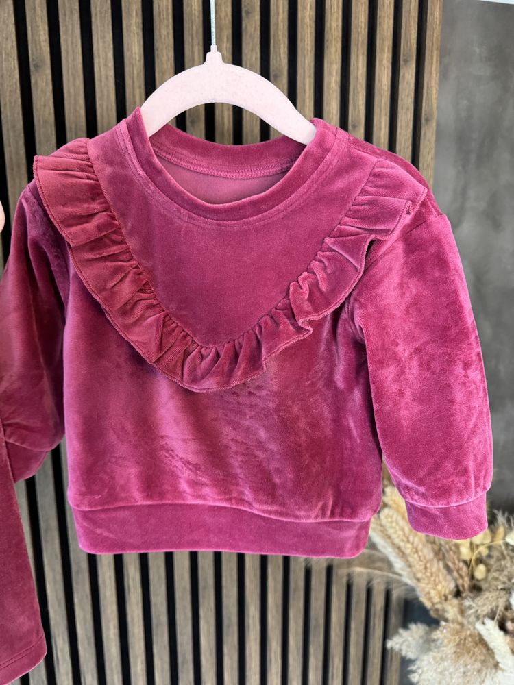 Welurowy zestaw bluza i spodnie handmade 86