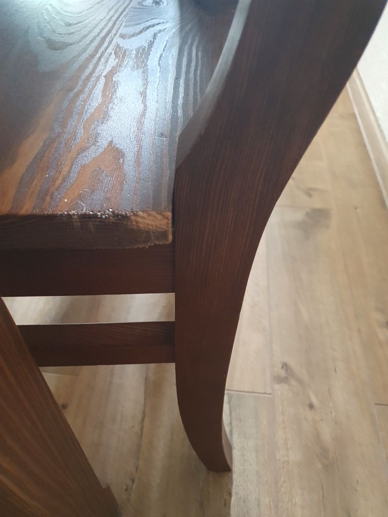 Stół drewniany + 4 krzesła lite drewno orzech