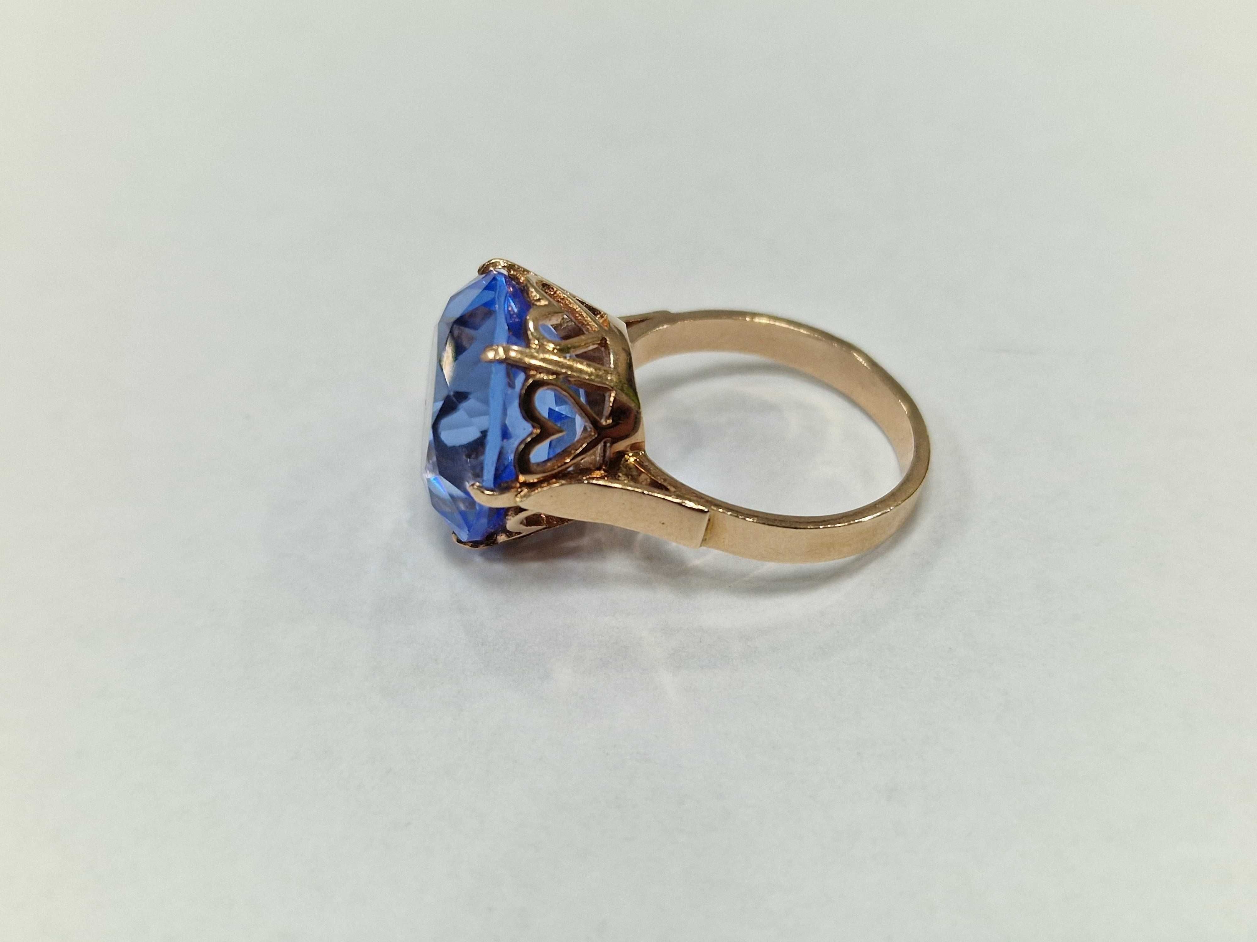 WARMET! Złoty pierścionek/ 585/ 6.26 gram/ R14/ Kwarc 10.67 CT/ wycena