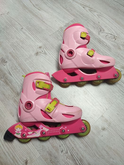 Oxelo 32 33 34 rolki dziewczęce Decathlon regulowane zapinane
