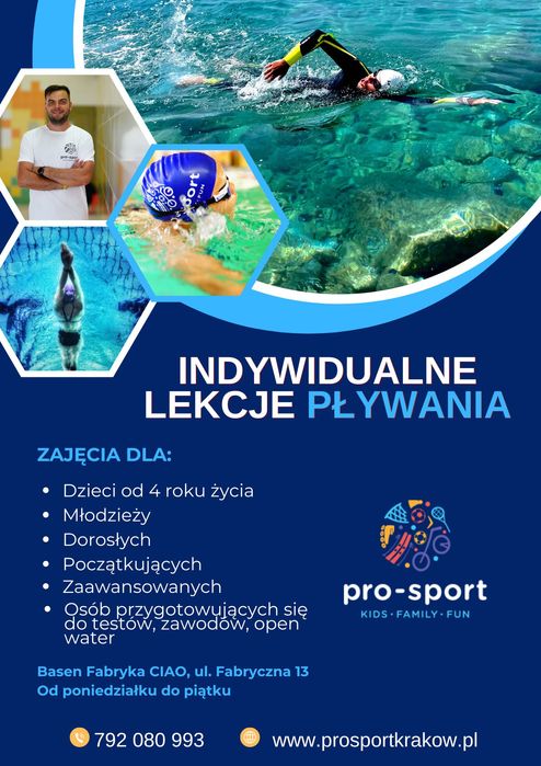 Nauka pływania. Instruktor pływania w Krakowie! Lekcje indywidualne!