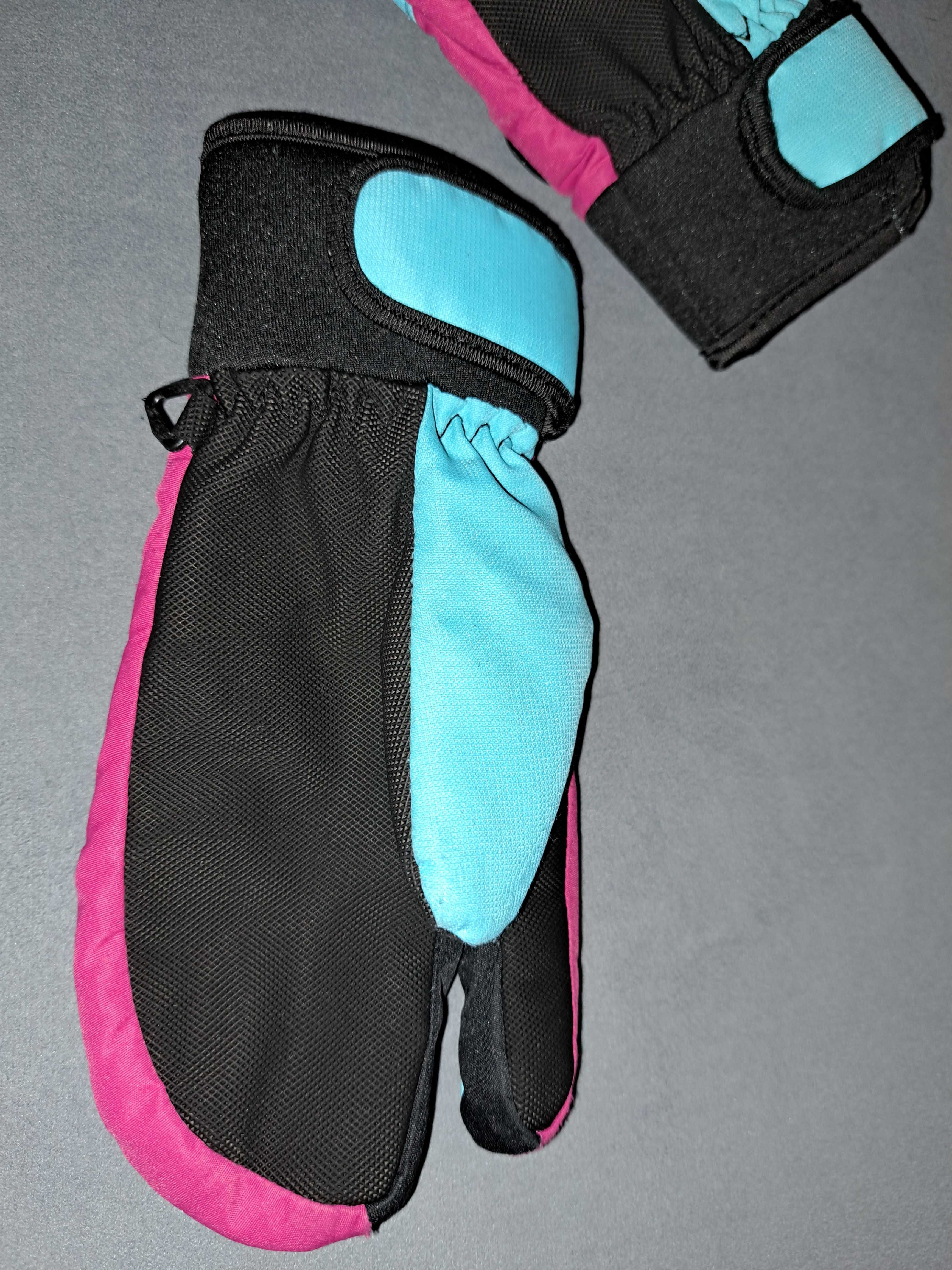 Rękawiczki narciarskie dwa palce Viking lobster pink/blue. Rozmiar 4