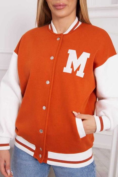 Bluza ocieplana bejsbolówka pomarańczowa bomberka