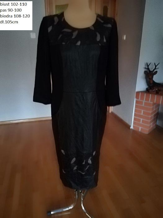 Czarna sukienka ze skają 42 44