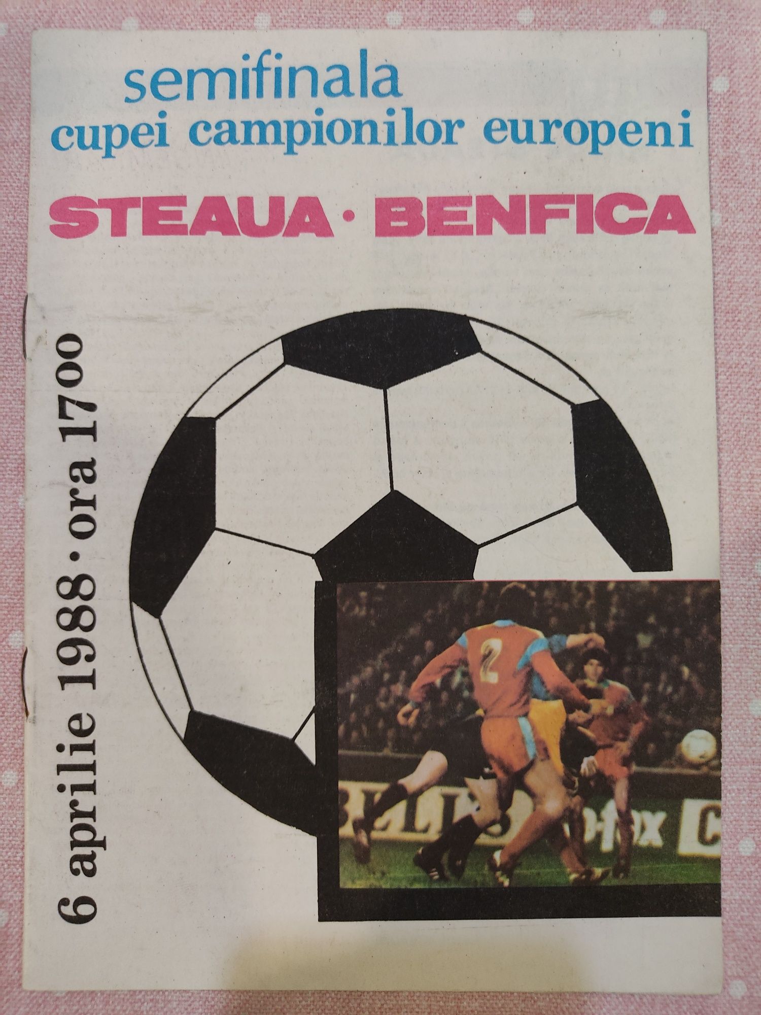 Programa de jogo Steaua Bucareste Benfica taça dos campeões 1987/88