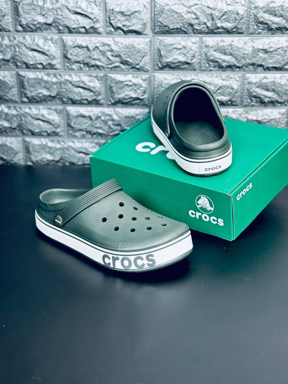 Мужские шлепанцы Crocs Зелёные Шлепанцы Кроксы Чоловічі Крокси