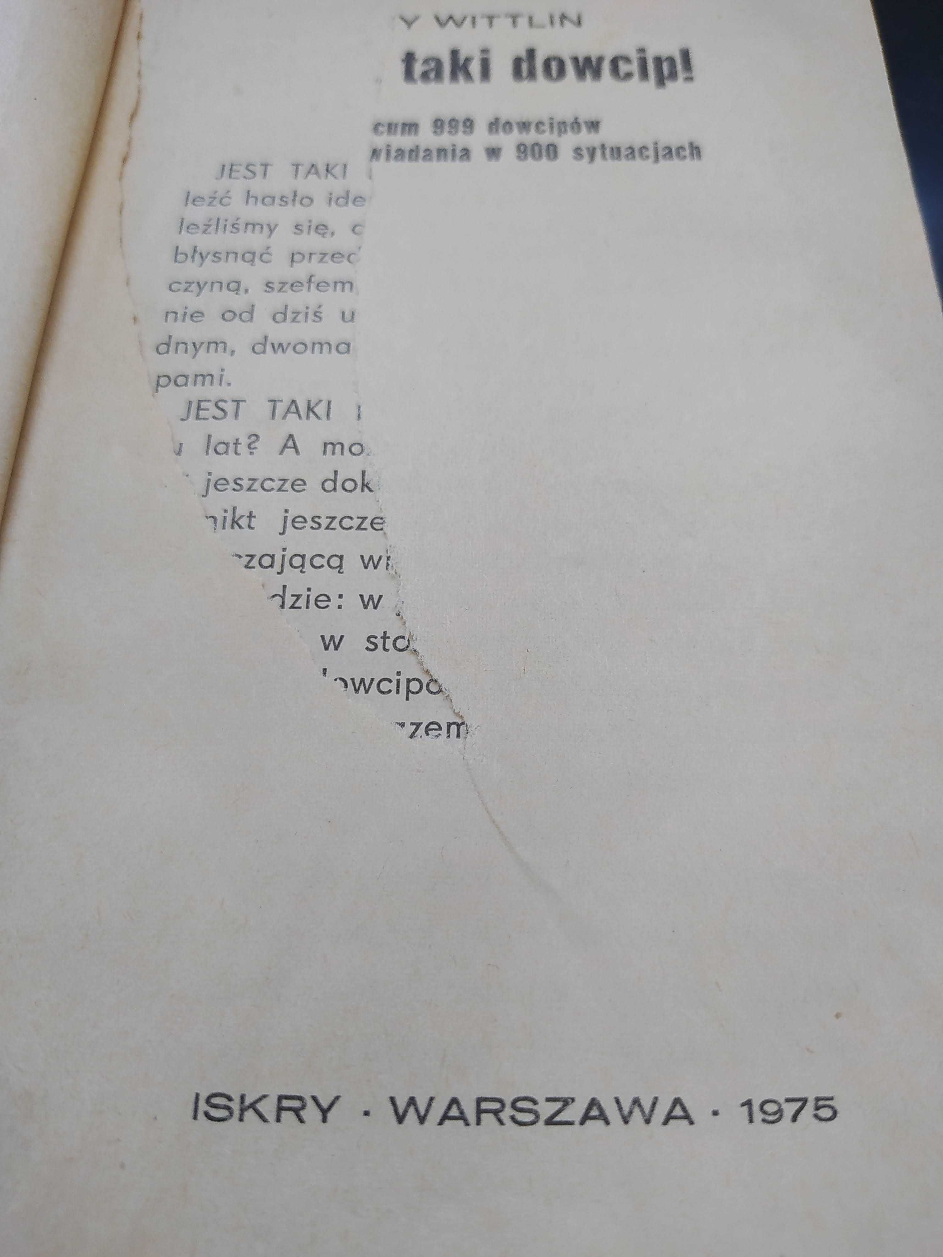 Jest taki dowcip Jerzy Wittlin antykwariat 1975 r anegdoty książka