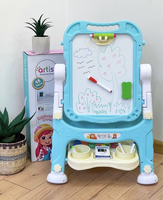 Мольберт дитячий двосторонній 050-12 висота 67 см маркери крейда губка