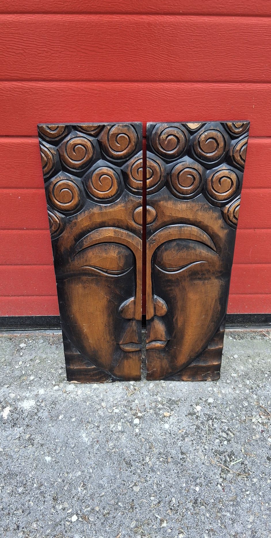 Conjunto de 2 Quadros Buda Oriental Artesanal