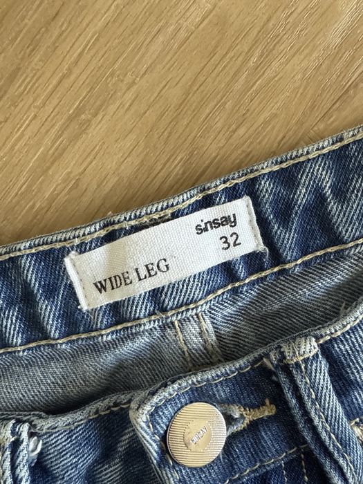 Wide Leg 32 xxs ciemne jeansy szerokie spodnie damskie