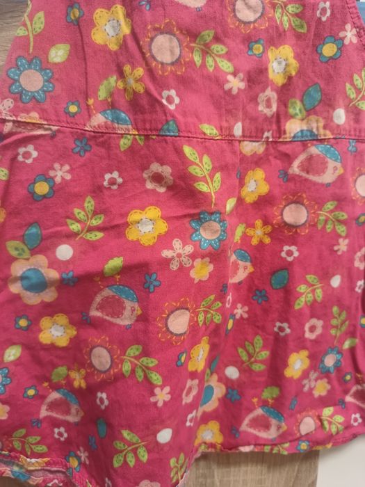 Niemowlęca różowa sukienka w kwiatki 74cm 9 miesięcy