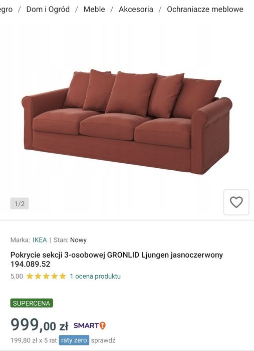 Ikea GRÖNLID sofa 3 osobowa, bez funkcji spania, kanapa