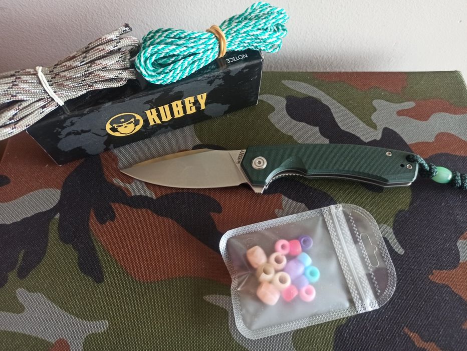 Nóż składany Kubey Calyce Green G10 D2 Bead Blasted JAK NOWY OKAZJA!